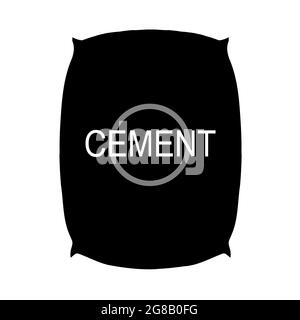 icône de sac de ciment sur fond blanc. panneau de sacs de papier. symbole de sac de ciment d'outil de construction. style plat. Banque D'Images