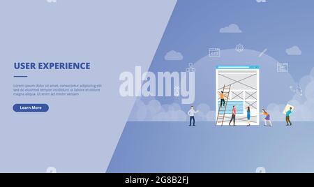 ux user experience design concept pour site web landing page modèle bannière ou diapositive présentation couverture illustration vectorielle Banque D'Images
