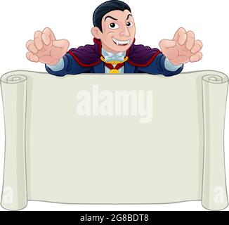 Halloween vampire Dracula caricature allez signer Illustration de Vecteur