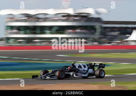 Yuki Tsunoda d'AlphaTauri pendant la pratique du Grand Prix britannique à Silverstone, à Towcester. Date de la photo : vendredi 16 juillet 2021. Banque D'Images