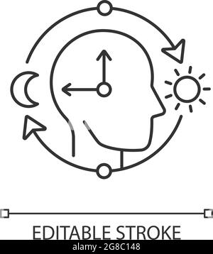 Icône linéaire rythmes circadiens Illustration de Vecteur