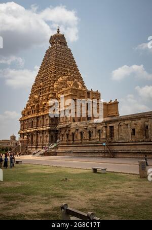 Temple de Tanjore Brihadeeswara (Periya Kovil) Tour Vimana, Thanjavur Banque D'Images