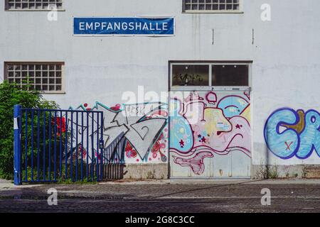 Un centre culturel est situé dans la Dachauer Straße à Munich. Le grand quartier créatif de Schwabing est en cours de construction dans cette région. Banque D'Images