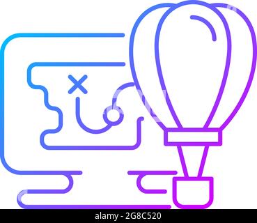 Icône vecteur linéaire dégradé de jeux d'aventure Illustration de Vecteur