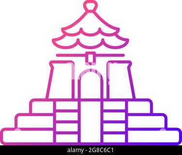 Icône de vecteur linéaire gradient du Memorial Hall de Chiang Kai Shek. Illustration de Vecteur
