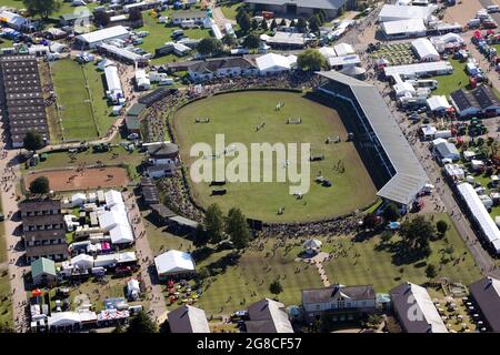 Vue aérienne du Great Yorkshire Show en cours, juillet 2021 Banque D'Images