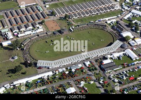 Vue aérienne du Great Yorkshire Show en cours, juillet 2021 Banque D'Images