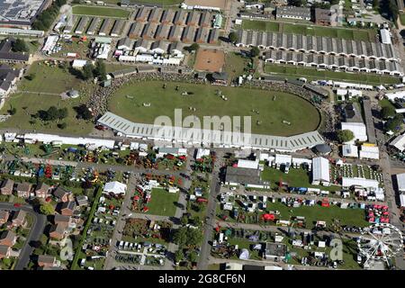 Vue aérienne du Great Yorkshire Show en cours, juillet 2021 Banque D'Images