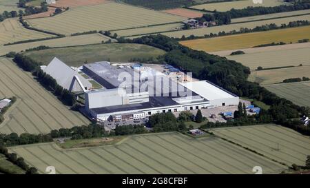 Vue aérienne de British Gypsum, un fabricant de matériaux de construction, à Sherburn à Elmet, dans le North Yorkshire Banque D'Images