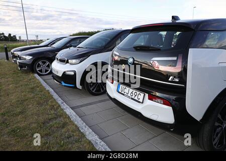 BMW i3s chez un concessionnaire BMW. Banque D'Images