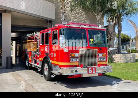 Un aperçu général du quartier général du Service des incendies de Monterey Park, le dimanche 18 juillet 2021, à Monterey Park, Calif. Banque D'Images