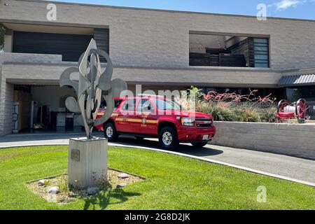 Un aperçu général du quartier général du Service des incendies de Monterey Park, le dimanche 18 juillet 2021, à Monterey Park, Calif. Banque D'Images