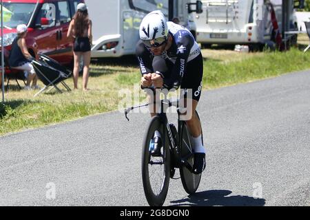 CHRISTOPHER JUUL JENSEN de L'ÉQUIPE BIKEEXCHANGE pendant le Tour de France 2021, course cycliste étape 20, procès de temps, Libourne - Saint Emilionl (30,8 km) le 17 juillet 2021 à Lussac, France - photo Laurent Lairys / DPPI Banque D'Images