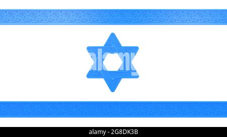 Mignon drapeau d'israël bleu ornement tissage isolé - objet 3D illustration Banque D'Images