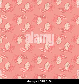 motif vectoriel sans couture aux fruits citronniers rose pastel Illustration de Vecteur