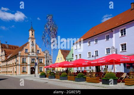 Hôtel de ville, Rain am Lech, Donau-Ries, Swabia, Bavière, Allemagne Banque D'Images