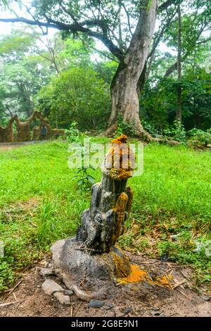 Voodoo scultpres dans le site de l'UNESCO Osun-Osogbo Sacred Grove, État d'Osun, Nigeria Banque D'Images