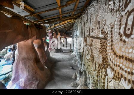 Maison sacrée sur le site de l'UNESCO Osun-Osogbo Sacred Grove, État d'Osun, Nigeria Banque D'Images