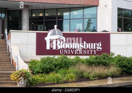 Bloomsburg, États-Unis. 19 juillet 2021. Le 19 juillet 2021, un panneau de l'université de Bloomsburg est visible au David L. Soltz Hall, sur le campus de l'université de Bloomsburg, en Pennsylvanie. (Photo de Paul Weaver/Sipa USA) crédit: SIPA USA/Alay Live News Banque D'Images