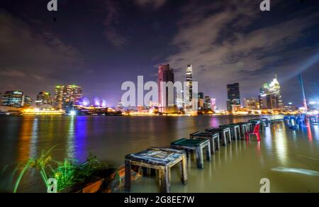 Beau paysage urbain dans la ville de Sai Gon, au sud du vietnam Banque D'Images