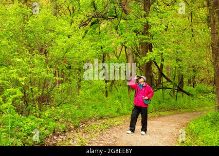 Cottonwood nature Trail, réserve naturelle nationale DeSoto, Iowa Banque D'Images