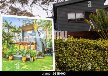 Maison indépendante australienne à vendre dans la région des plages du nord de Sydney, Nouvelle-Galles du Sud, Australie Banque D'Images