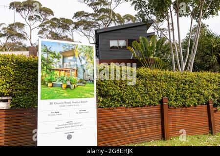 Maison indépendante australienne à vendre dans la région des plages du nord de Sydney, Nouvelle-Galles du Sud, Australie Banque D'Images