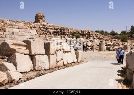 Ruines du temple Anahita, Kangavar, province de Kermanshah, Iran, Perse, Asie occidentale, Asie Banque D'Images