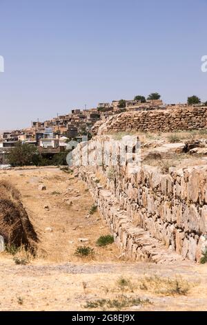 Ruines du temple Anahita, Kangavar, province de Kermanshah, Iran, Perse, Asie occidentale, Asie Banque D'Images