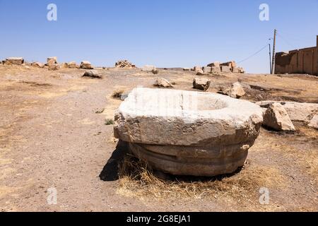 Ruines du temple Anahita, reste de la capitale de pierre, Kangavar, province de Kermanshah, Iran, Perse, Asie occidentale, Asie Banque D'Images