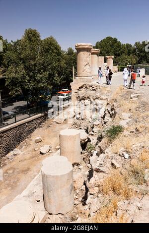 Ruines du temple Anahita, Kangavar, province de Kermanshah, Iran, Perse, Asie occidentale, Asie Banque D'Images