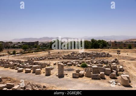 Ruines du temple Anahita, Kangavar, province de Kermanshah, Iran, Perse, Asie occidentale, Asie Banque D'Images