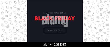 Bannière de solde du Vendredi fou. Historique de la vente. Illustration vectorielle Illustration de Vecteur