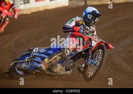 PETERBOROUGH, ROYAUME-UNI. 19 JUILLET Brady Kurtz en action pendant le match de la première SGB entre Peterborough et Belle vue Aces au champ de foire de l'est de l'Angleterre, Peterborough, le lundi 19 juillet 2021. (Credit: Ian Charles | MI News) Credit: MI News & Sport /Alay Live News Banque D'Images