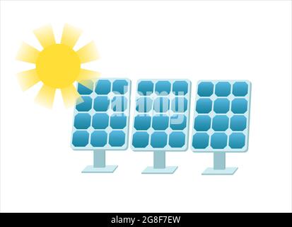Panneaux solaires et solaires. Panneaux photovoltaïques. Illustration de Vecteur