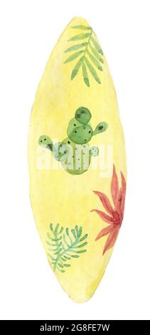 Planche à voile aquarelle Banque D'Images