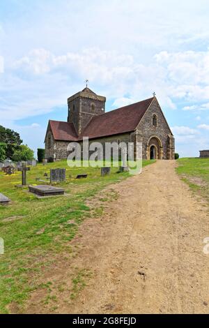 Église de St. Martha's-on-the-Hill, Halfpenny Lane Chilworth Surrey, Angleterre Banque D'Images