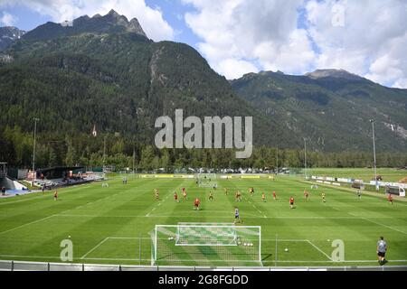 20 juillet 2021, Autriche, Längenfeld: Football: Bundesliga, 1er FC Union Berlin: Camp d'entraînement au Tyrol au centre sportif de Längenfeld. Les joueurs s'entraîne. Photo: Matthias Koch/dpa Banque D'Images