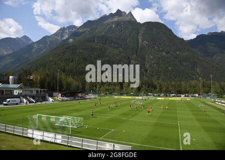 20 juillet 2021, Autriche, Längenfeld: Football: Bundesliga, 1er FC Union Berlin: Camp d'entraînement au Tyrol au centre sportif de Längenfeld. Les joueurs s'entraîne. Photo: Matthias Koch/dpa Banque D'Images