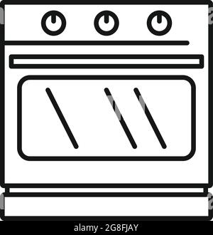 Vecteur de contour de l'icône du poêle à convection. Four électrique. Cuisine cuisinière à convection Illustration de Vecteur