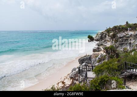 TULUM, MEXIQUE - 08 mai 2017 : les ruines mayas de Playa del Carmen, Tulum - le site maya pré-colombien du Yucatan Banque D'Images