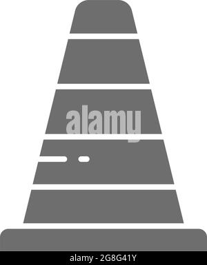 Icône grise du cône de circulation. Isolé sur fond blanc Illustration de Vecteur