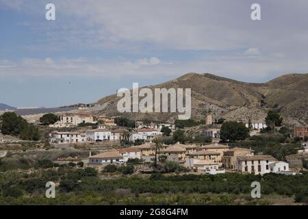 Village d'Arboleas vue d'ensemble la vallée d'Almanzora Banque D'Images