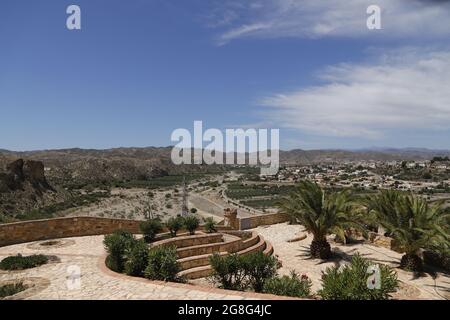 Village d'Arboleas vue d'ensemble la vallée d'Almanzora Banque D'Images