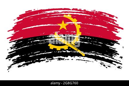 Drapeau d'Angola en forme de trait de gringe, image vectorielle Illustration de Vecteur