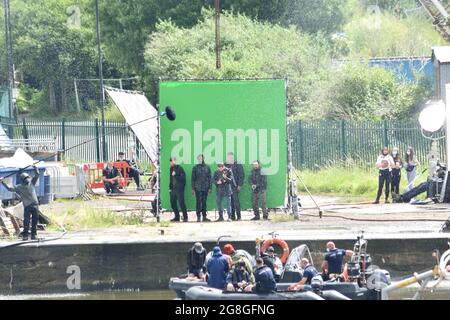 Tournage d'une scène de gangs de la saison de Londres 2 Banque D'Images