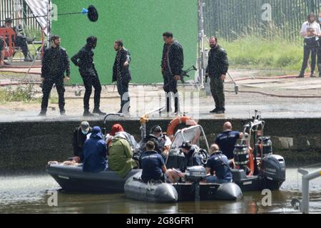 Tournage d'une scène de gangs de la saison de Londres 2 Banque D'Images