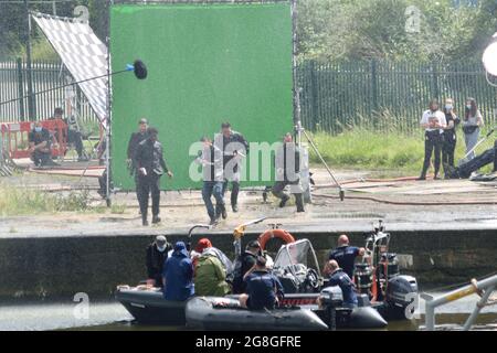 Tournage d'une scène de gangs de la saison de Londres 2 Banque D'Images