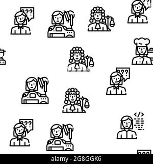 Motif sans couture pour femme occupation Vector Illustration de Vecteur
