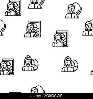 Motif sans couture pour femme occupation Vector Illustration de Vecteur